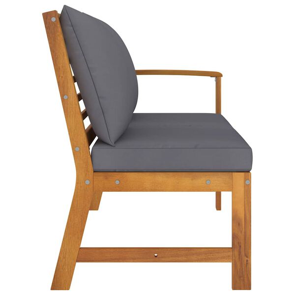 vidaXL Tuinbank met donkergrijs kussen 114,5 cm massief acaciahout