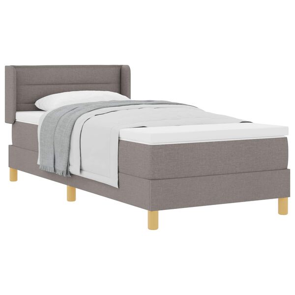 vidaXL Boxspringbed met matras met hoofdeinde Taupe 200 x 100 cm Stof