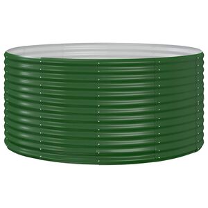 vidaXL Verhoogde tuinbak groen 140x140x68 cm gegalvaniseerd staal