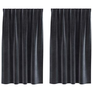 vidaXL Verduisterende gordijnen 2 pcs Donkergrijs 140 x 140 cm Fluweel