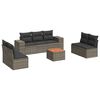 vidaXL 8-delige Loungeset met kussens poly rattan grijs