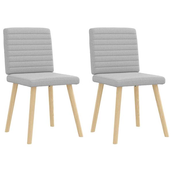 vidaXL Eetkamerstoelen 2 st stof wolk grijs