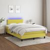 vidaXL Boxspring met matras en LED stof groen 120x200 cm