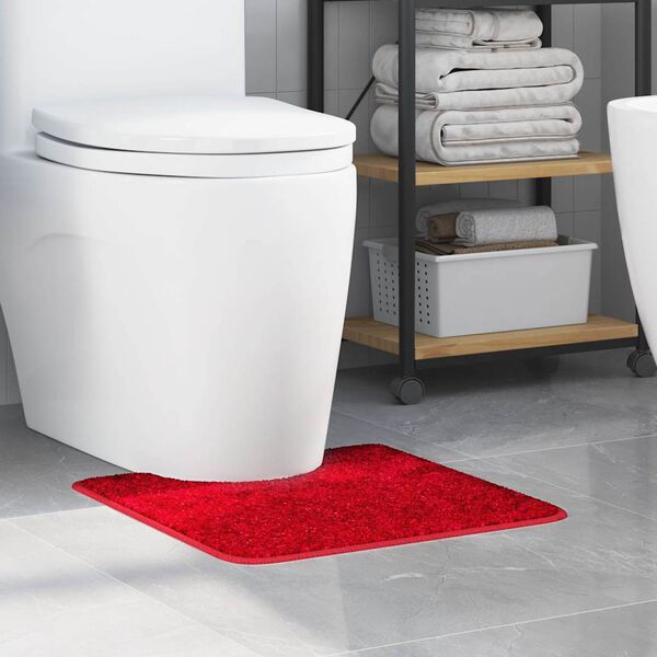 vidaXL Antislip Badmat met Toilet Cut Rood 50 x 50 cm PP