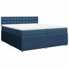 vidaXL Boxspring met matras stof blauw 200x200 cm
