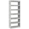 vidaXL Boekenkast met plank Beton Grijs 80 x 30 x 198 cm Bewerkt hout