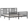 vidaXL Bedframe met hoofdbord massief hout grijs 200x200 cm