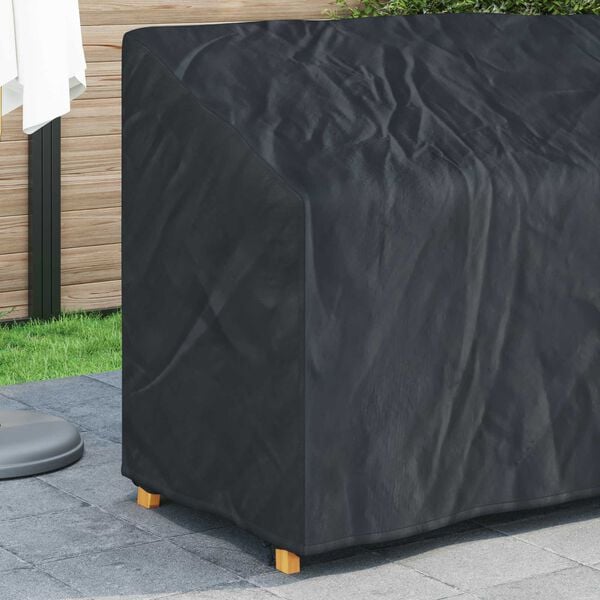 vidaXL Tuinbankhoes Zwart 134 x 70 x 65 / 94 cm 210D Oxford Stof
