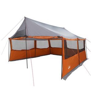 vidaXL Gezinstent met dak Grijs en Oranje 450 x 400 x 265 cm