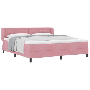 vidaXL Boxspringbed met hoofdeinde Roze 180 x 200 cm Fluweel