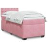 vidaXL Boxspring met matras fluweel roze 80x200 cm