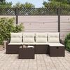 vidaXL Bankstel met kussen 6 pcs poly rattan