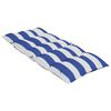 vidaXL Stoelkussens 2 st hoge rug gestreept stof wit en blauw