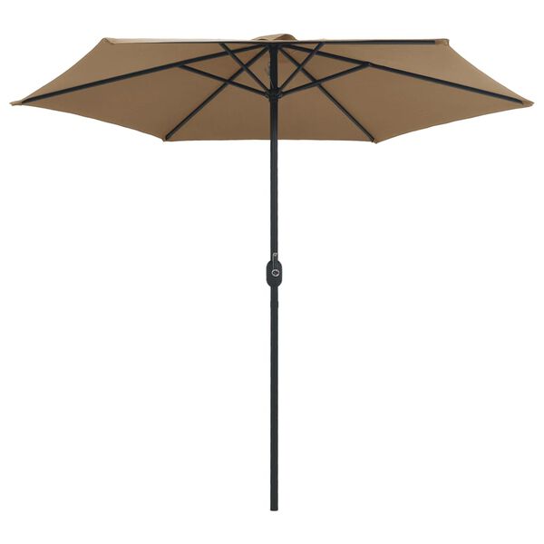 vidaXL Parasol met aluminium paal 270x246 cm taupe