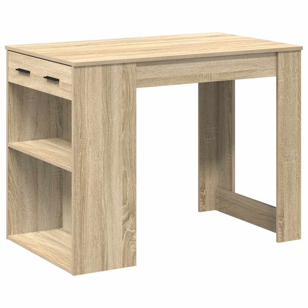 vidaXL Bureau met lade&plank 102x62x77,5 cm bewerkt hout sonoma eiken