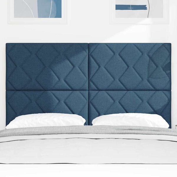 vidaXL Hoofdbord met hoofdeinde Blauw 160 cm Nep Leer