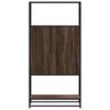 vidaXL Hoge kast 68x35x139 cm bewerkt hout en metaal bruin eikenkleur