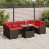 vidaXL 8-delige Loungeset met kussens poly rattan acacia bruin