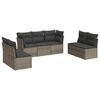 vidaXL 7-delige Loungeset met kussens poly rattan grijs