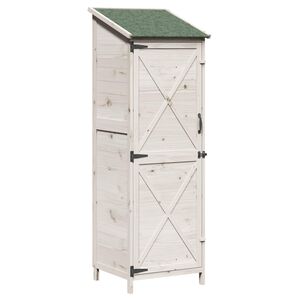 vidaXL Tuinschuur Wit 59,5 x 56 x 176,5 cm Bewerkt hout
