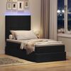 vidaXL Opbergbed met LED met matras Zwart 90 x 190 cm Polyester