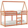 vidaXL Stapelbed met dak massief grenenhout wasbruin 80x200 cm