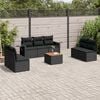 vidaXL 8-delige Loungeset met kussens poly rattan zwart