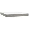 vidaXL Pocketveringmatras medium king 193x203x20 cm fluweel lichtgrijs