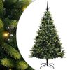 vidaXL Kunstkerstboom met scharnier 300 LEDs Groen 210 cm PVC en PE