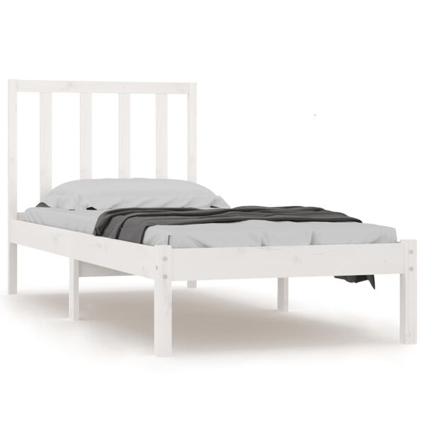 vidaXL Bedframe massief grenenhout wit 90x190 cm