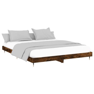 vidaXL Bedframe zonder matras hout gerookt eikenkleurig 140x200 cm