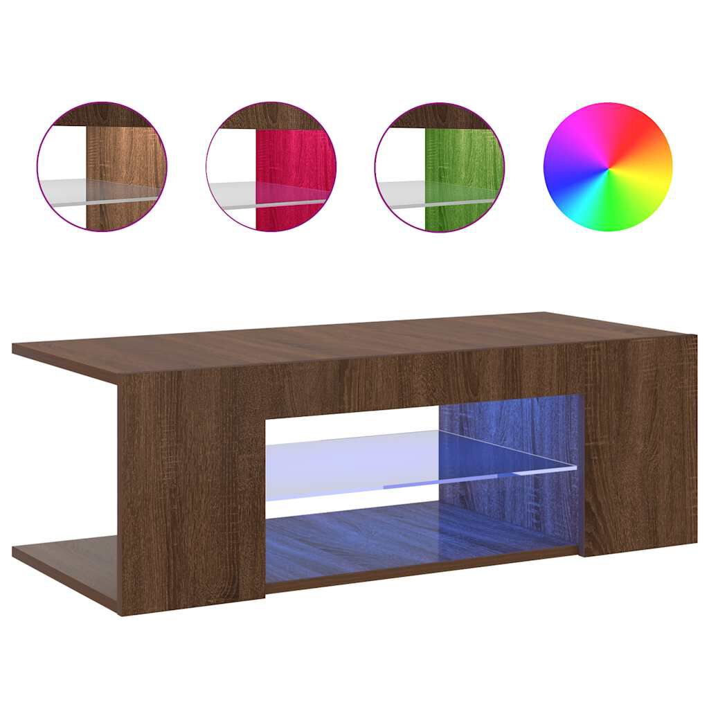 VidaXL Tv-meubel met LED-verlichting 90x39x30 cm betongrijs