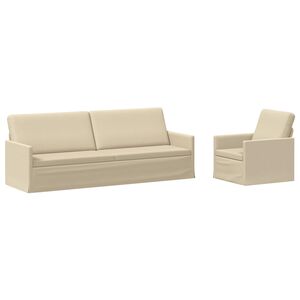 vidaXL Bankstel 2 pcs Cr&egrave;mekleurig Stof