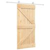vidaXL Schuifdeur Natuurlijk en Wit 95 x 210 cm Massief Grenenhout