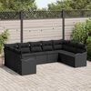 vidaXL Tuin Sofa Set Zwart poly rattan