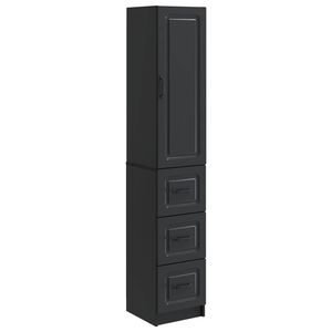 vidaXL Kastenset 2 pcs Zwart 33 x 34,5 x 87 cm Bewerkt hout