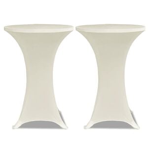 vidaXL Statafelhoes Stretch &Oslash;60cm Cr&egrave;me (2 stuks)