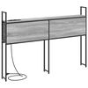 vidaXL Opberghoofdbord met Oplaadstation Grijs sonoma 138 x 15 x 98 cm