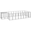 vidaXL Hondenkennel 10,89 m&sup2; staal zwart