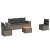 vidaXL 6-delige Loungeset met kussens poly rattan grijs