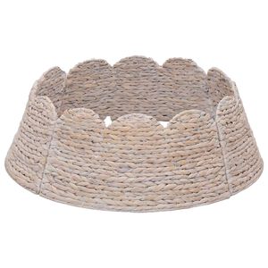 vidaXL Kerstboomkraag Rond Wit Dia. 45 x 22 cm Waterhyacint