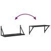 vidaXL Wandplanken 2 pcs Zwart Eiken 60 x 25 x 25,5 cm Bewerkt hout