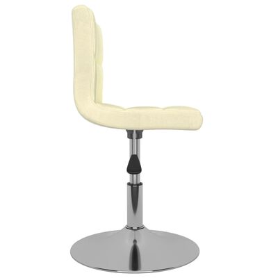 vidaXL Eetkamerstoelen 2 st draaibaar stof crèmekleurig