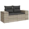 vidaXL 5-delige Loungeset met kussens poly rattan lichtgrijs
