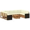 vidaXL Sofa-Sets 10 pcs Natuurlijk en Cr&egrave;me Massief Acaciahout