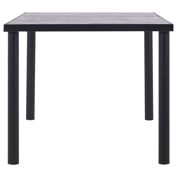 vidaXL Eettafel 180x90x75 cm MDF zwart en betongrijs