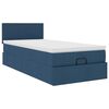 vidaXL Bed met matras 100x200 cm stof blauw