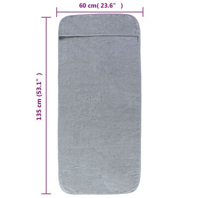 vidaXL Strandhanddoeken 2 st 400 g/m² 60x135 cm stof grijs