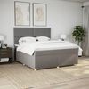 vidaXL Boxspring met matras stof taupe 180x200 cm