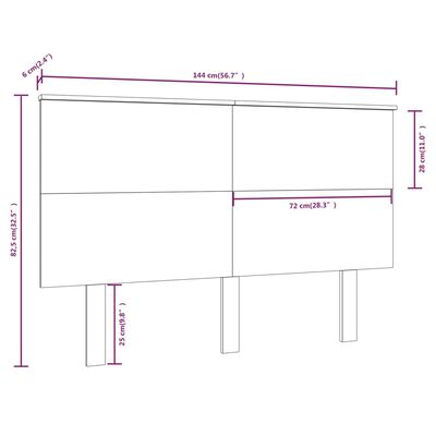 vidaXL Hoofdbord 144x6x82,5 cm massief grenenhout grijs